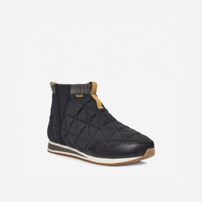 Black Teva ReEMBER MID Women's Boots | B7XASIY