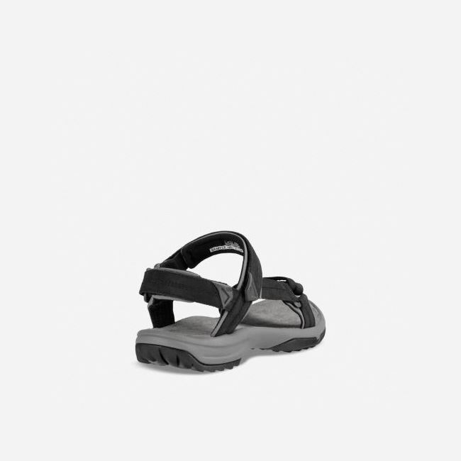 Black Teva Terra Fi Lite Leather Women's Sandals | BKI67EQ