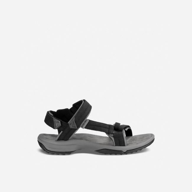 Black Teva Terra Fi Lite Leather Women\'s Sandals | BKI67EQ