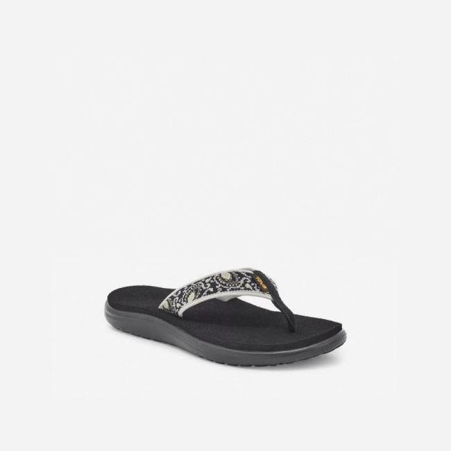 Black Teva Voya Flip Women's Sandals | 9IUH617