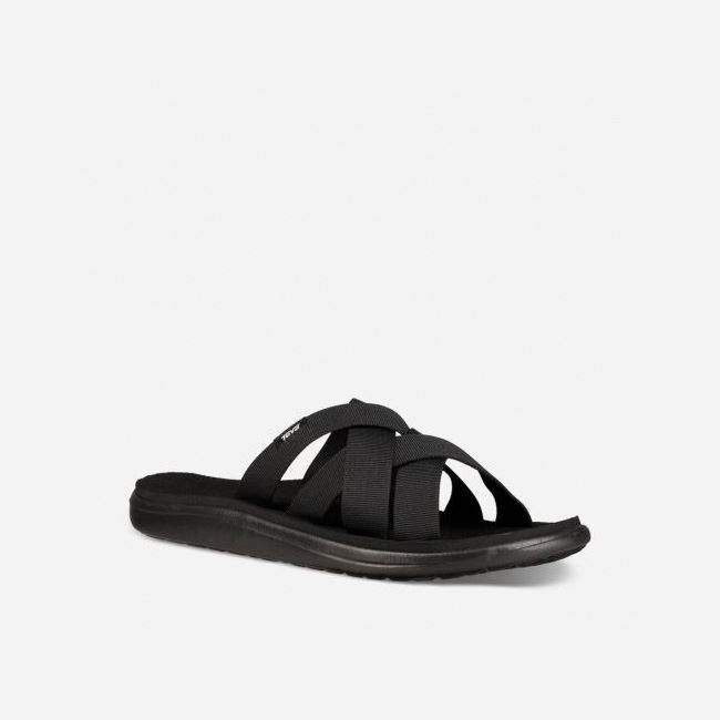 Black Teva Voya Slide Men's Sandals | NYYCT7Q