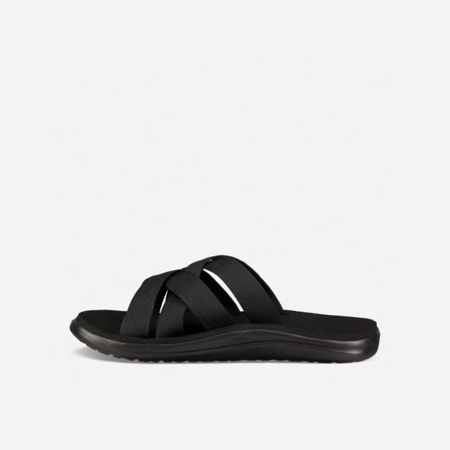 Black Teva Voya Slide Men's Sandals | NYYCT7Q