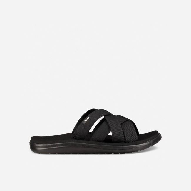 Black Teva Voya Slide Men\'s Sandals | NYYCT7Q