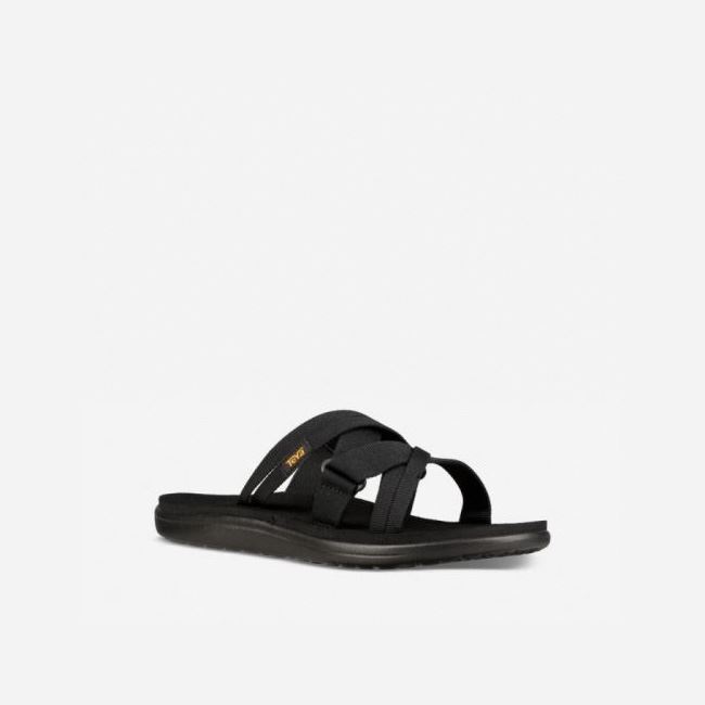 Black Teva Voya Slide Women's Sandals | FUFF3M4