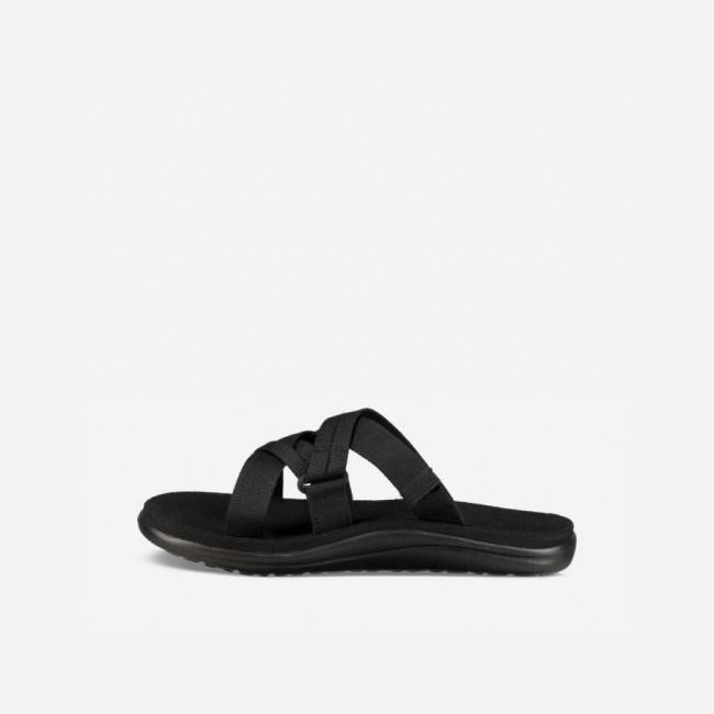 Black Teva Voya Slide Women's Sandals | FUFF3M4