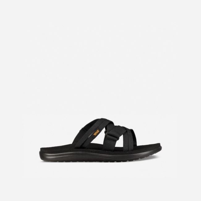 Black Teva Voya Slide Women\'s Sandals | FUFF3M4