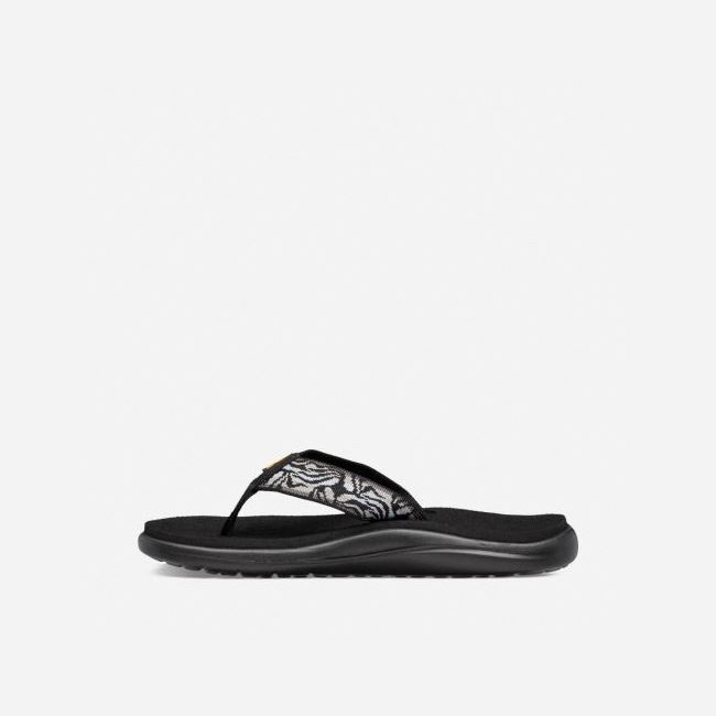 Black Teva Voya Women's Flip Flops | 5LACPUZ