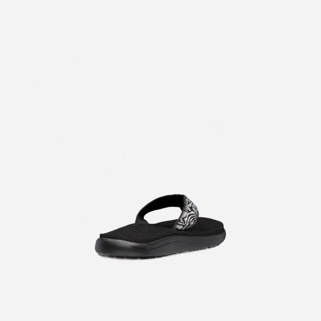 Black Teva Voya Women's Flip Flops | 5LACPUZ