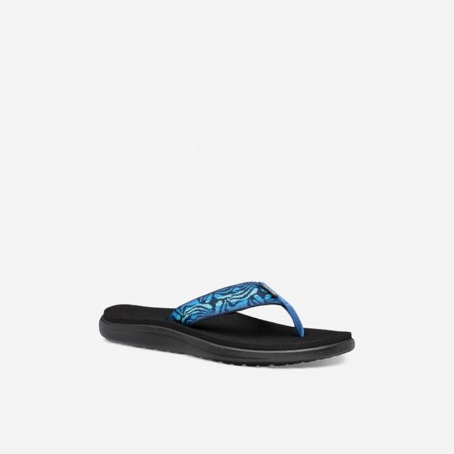 Black Teva Voya Women's Flip Flops | 82AQ76O