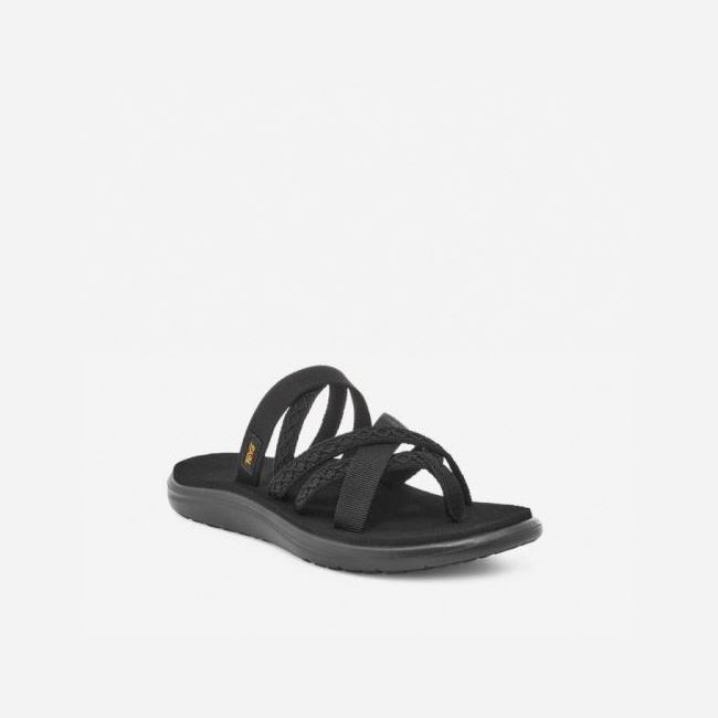 Black Teva Voya Zillesa Women's Flip Flops | K00HM14