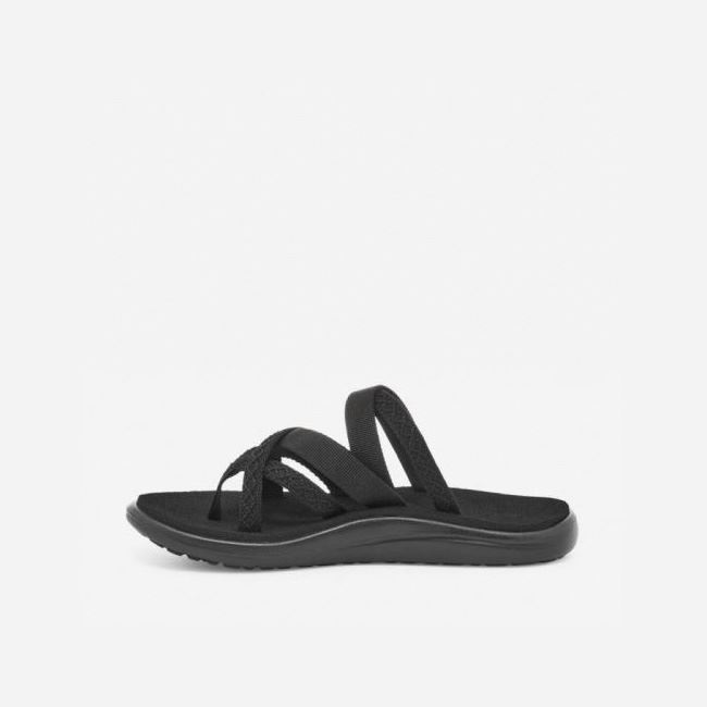 Black Teva Voya Zillesa Women's Flip Flops | K00HM14