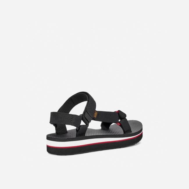 Black / White / Red Teva Midform Universal Women's Flatforms | 2S9J1MB