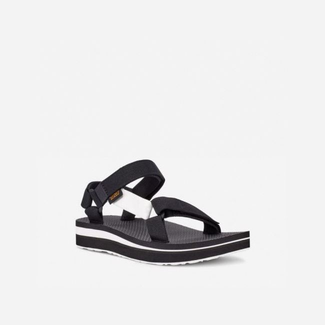 Black / White Teva Midform Universal Women's Sandals | B1MNX7G