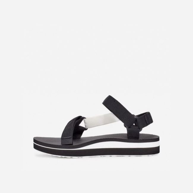 Black / White Teva Midform Universal Women's Sandals | B1MNX7G