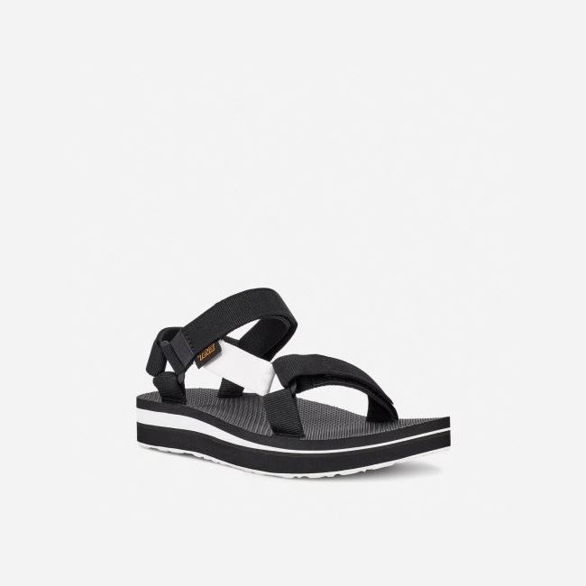 Black / White Teva Midform Universal Women's Flatforms | EW24S3U