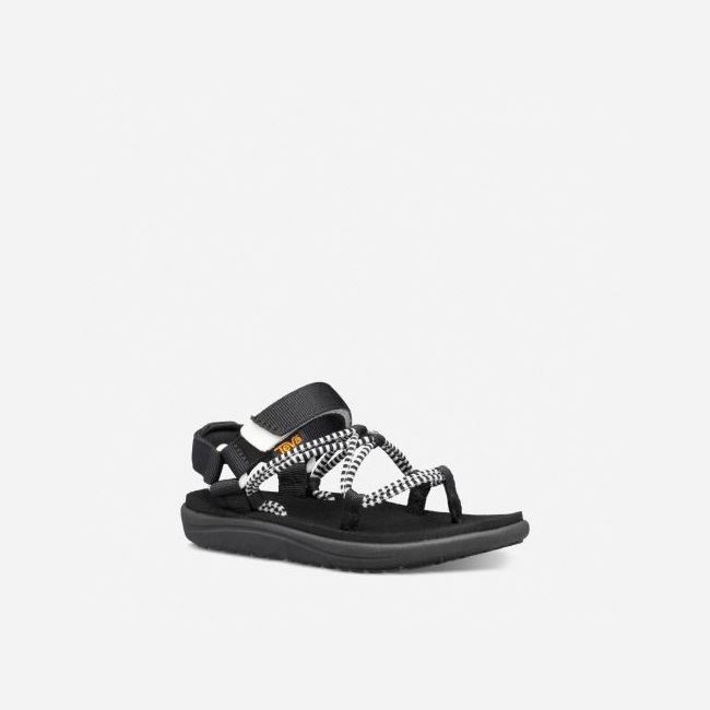 Black / White Teva Voya Infinity Kids' Sandals | 36SF2ZS