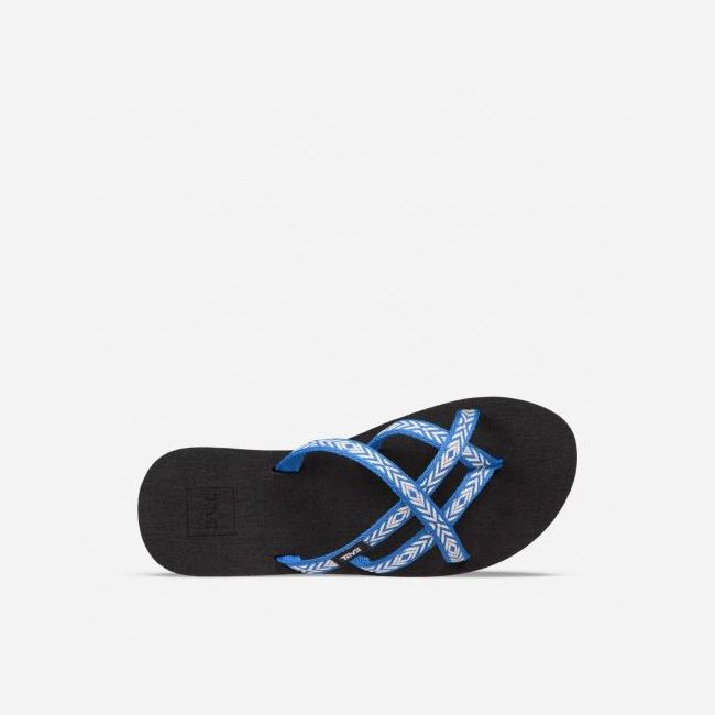 Blue Teva Olowahu Women's Flip Flops | P40NI9S