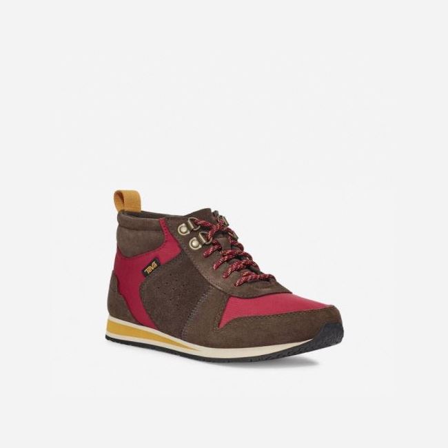 Brown / Red Teva Highside '84 Mid Men's Boots | 15LV1GI