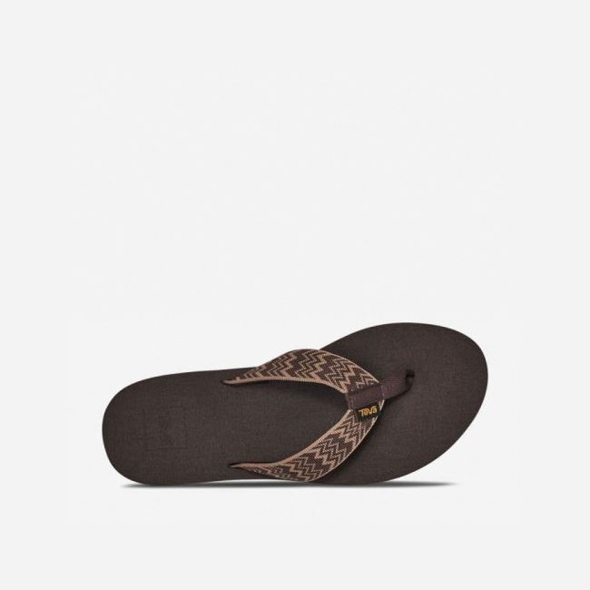 Brown Teva Mush II Women's Flip Flops | KFBW0EM