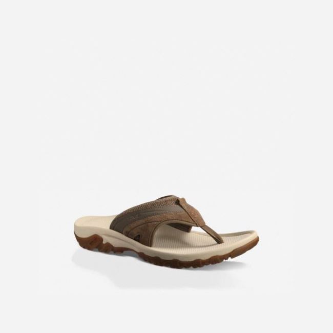 Brown Teva Pajaro Men's Flip Flops | FKYSP52