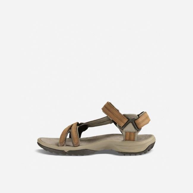 Brown Teva Terra Fi Lite Leather Women's Sandals | GB3P0T2