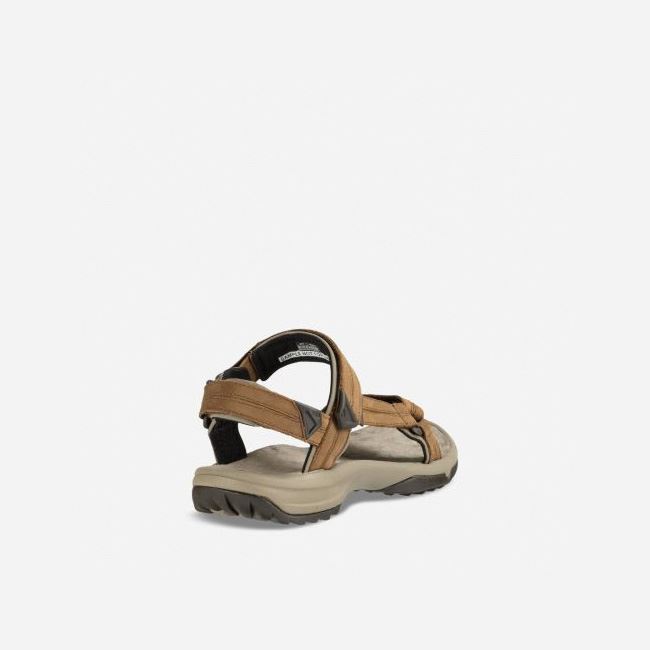 Brown Teva Terra Fi Lite Leather Women's Sandals | GB3P0T2