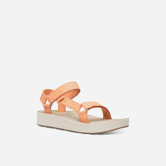 Cantaloupe Teva Midform Universal Star Women's Flatforms | QDPICYH