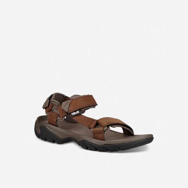 Carafe Teva Terra Fi 5 Universal Leather Men's Sandals | C7USQ56