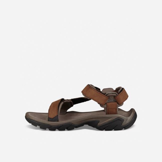 Carafe Teva Terra Fi 5 Universal Leather Men's Sandals | C7USQ56