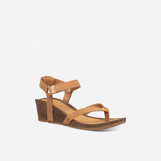 Chipmunk Teva Mahonia Wedge Thong Women's Sandals | 60BKRKS