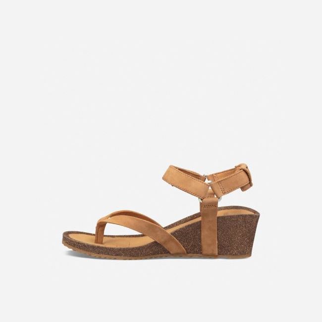 Chipmunk Teva Mahonia Wedge Thong Women's Sandals | 60BKRKS