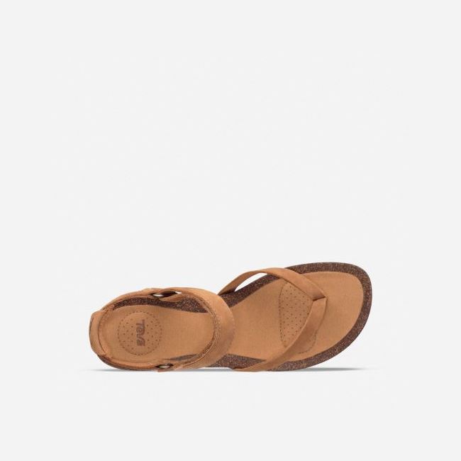 Chipmunk Teva Mahonia Wedge Thong Women's Flip Flops | 8KCLJ18