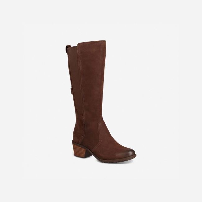 Chocolate Brown Teva Anaya Tall WP Women's Boots | PXDG6KI