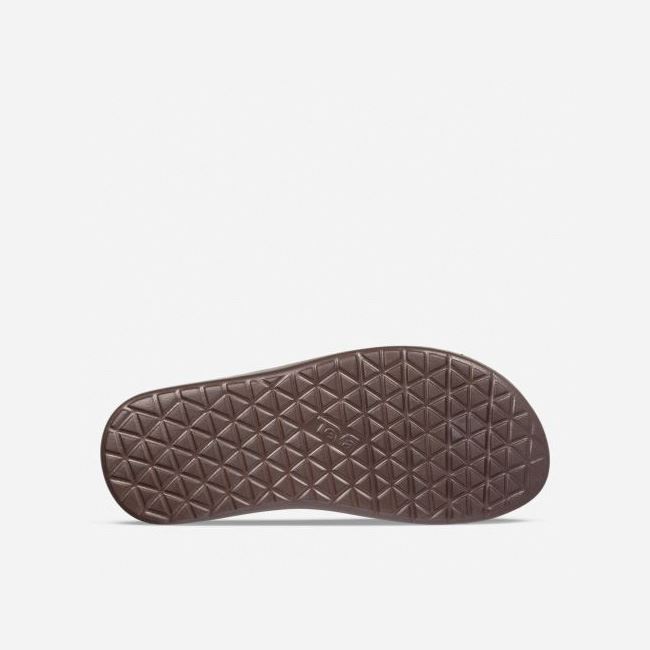 Chocolate Brown Teva Voya Leather Men's Flip Flops | YNLKSW3