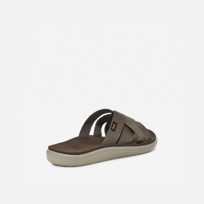 Chocolate Teva Voya Slide Men's Sandals | HC36NH2