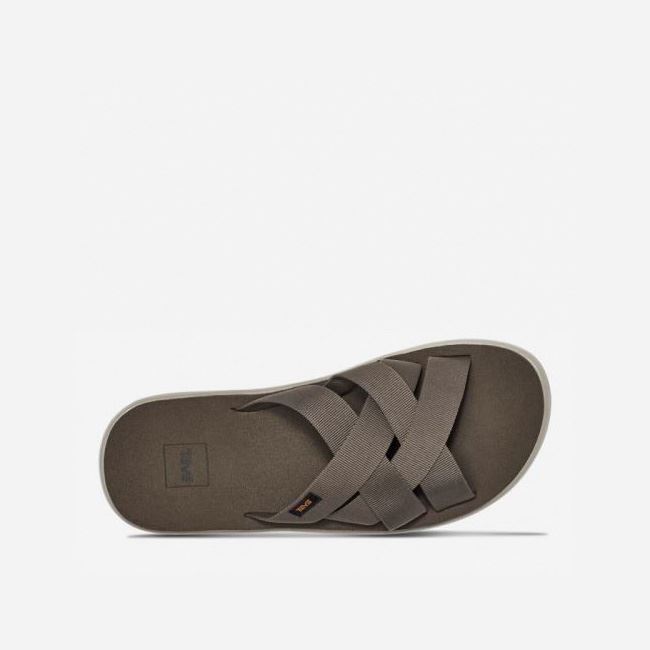 Chocolate Teva Voya Slide Men's Sandals | HC36NH2