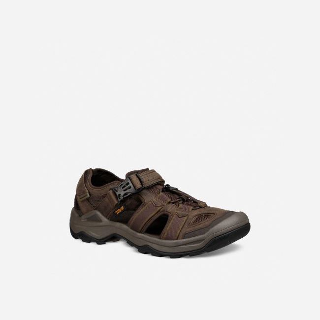 Coffee Teva Omnium 2 Leather Men's Sandals | X77YPAY