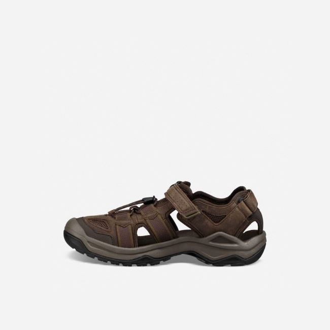 Coffee Teva Omnium 2 Leather Men's Sandals | X77YPAY