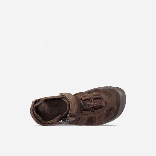 Coffee Teva Omnium 2 Leather Men's Sandals | X77YPAY