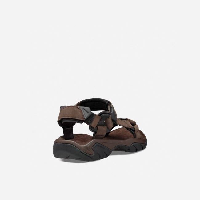 Coffee Teva Terra Fi 5 Universal Leather Men's Sandals | SWBZC9E