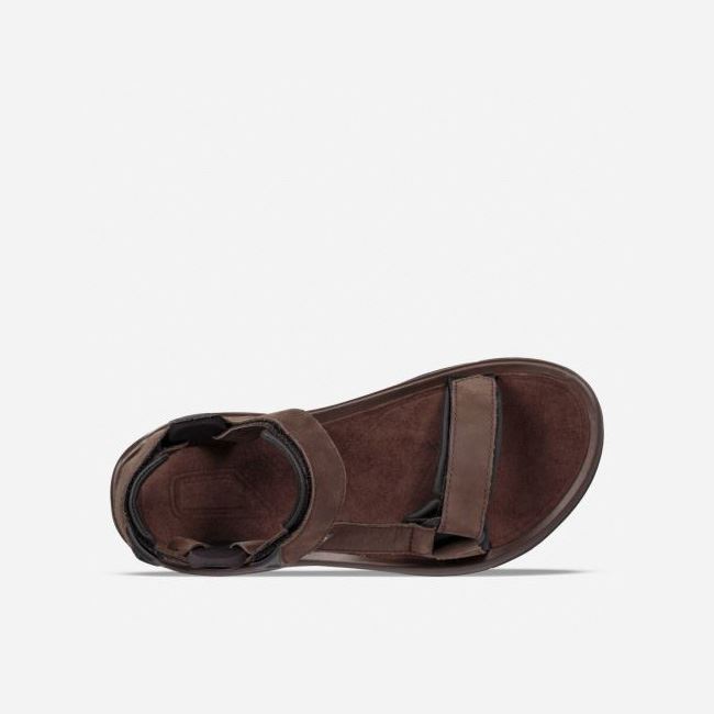 Coffee Teva Terra Fi 5 Universal Leather Men's Sandals | SWBZC9E