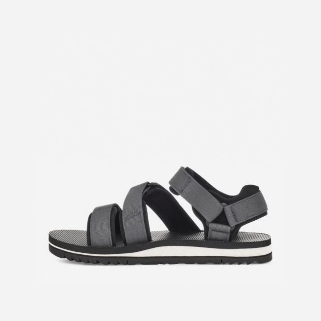 Dark Grey Teva Cross Strap Trail Men's Sandals | HHJWR4G