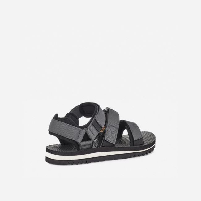 Dark Grey Teva Cross Strap Trail Men's Sandals | HHJWR4G