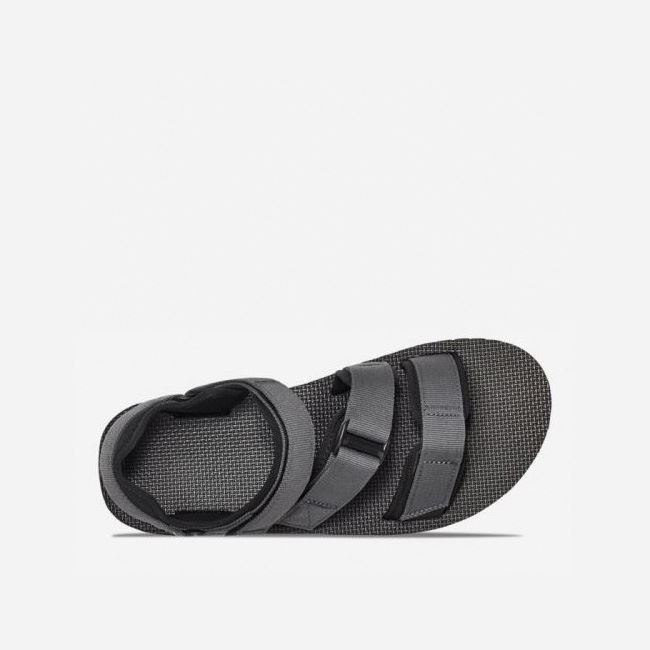 Dark Grey Teva Cross Strap Trail Men's Sandals | HHJWR4G