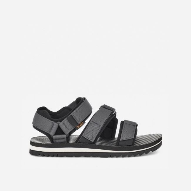 Dark Grey Teva Cross Strap Trail Men\'s Sandals | HHJWR4G