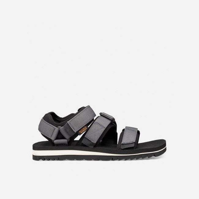 Dark Grey Teva Cross Strap Trail Men\'s Sandals | JJ64RG2