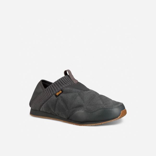 Dark Grey Teva Ember Moc Shearling Men's Slip Ons | F5P0JRN