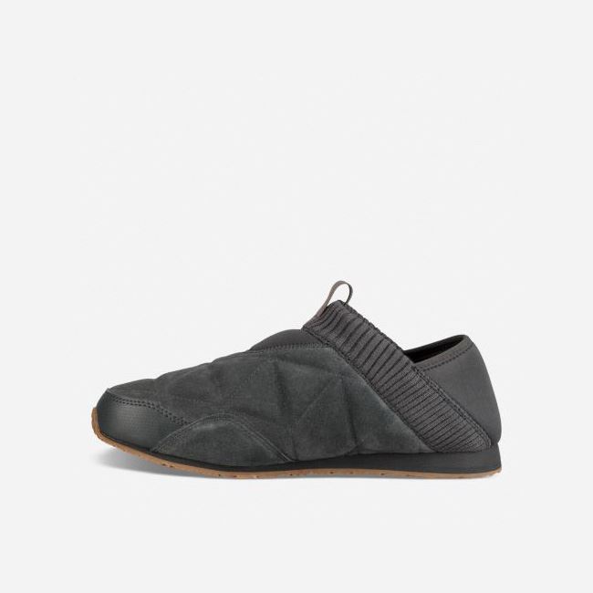 Dark Grey Teva Ember Moc Shearling Men's Slip Ons | F5P0JRN