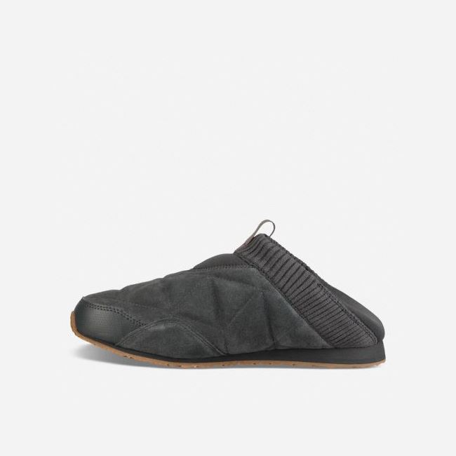 Dark Grey Teva Ember Moc Shearling Men's Slip Ons | F5P0JRN