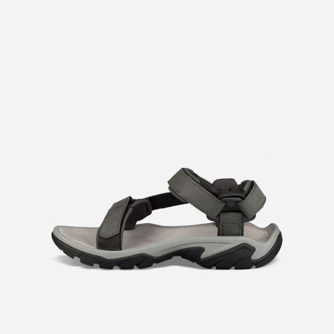 Dark Grey Teva Terra Fi 5 Universal Leather Men's Sandals | CW85V4P